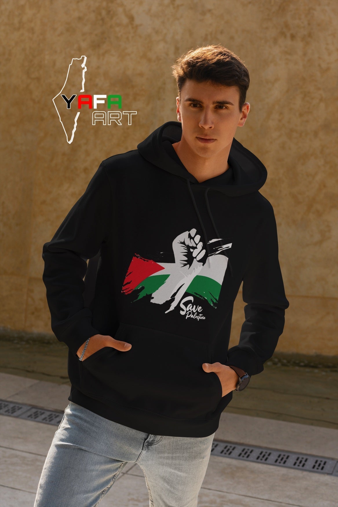 Unisex hoodie with a Palestinian design