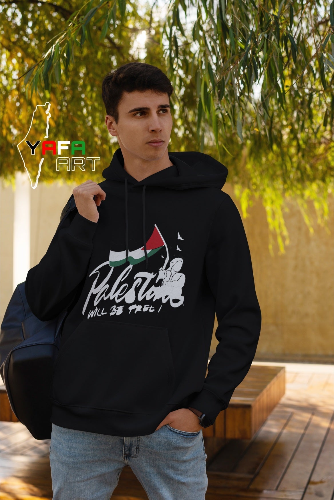 Unisex hoodie with a Palestinian design