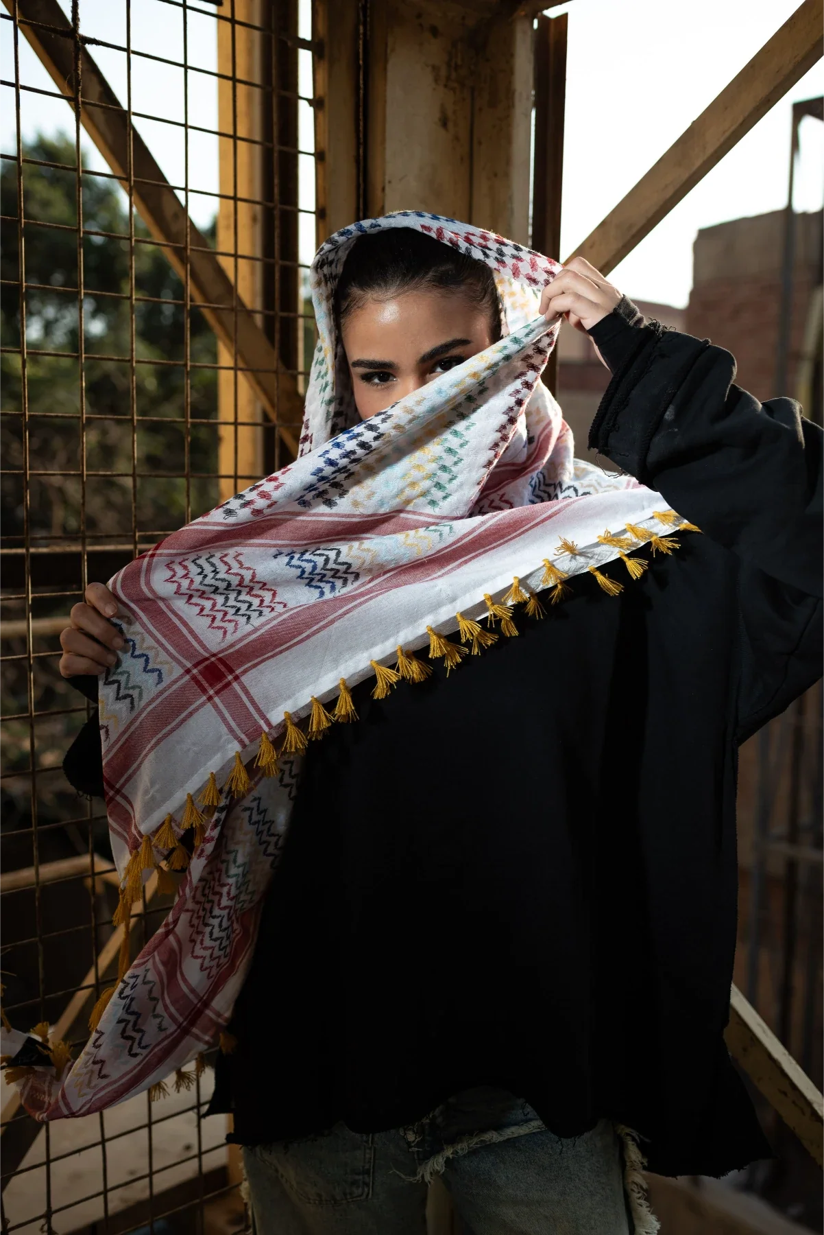 The Yafa Color Palette Kuffiyeh — Ivory Base - Limited Edition