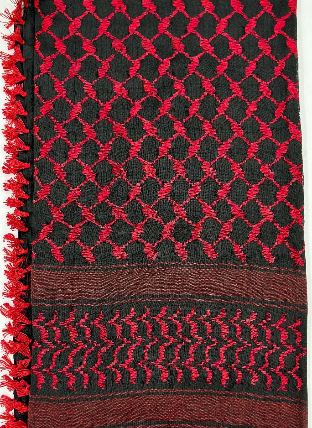 Black X Red Palestinian Kuffiyeh