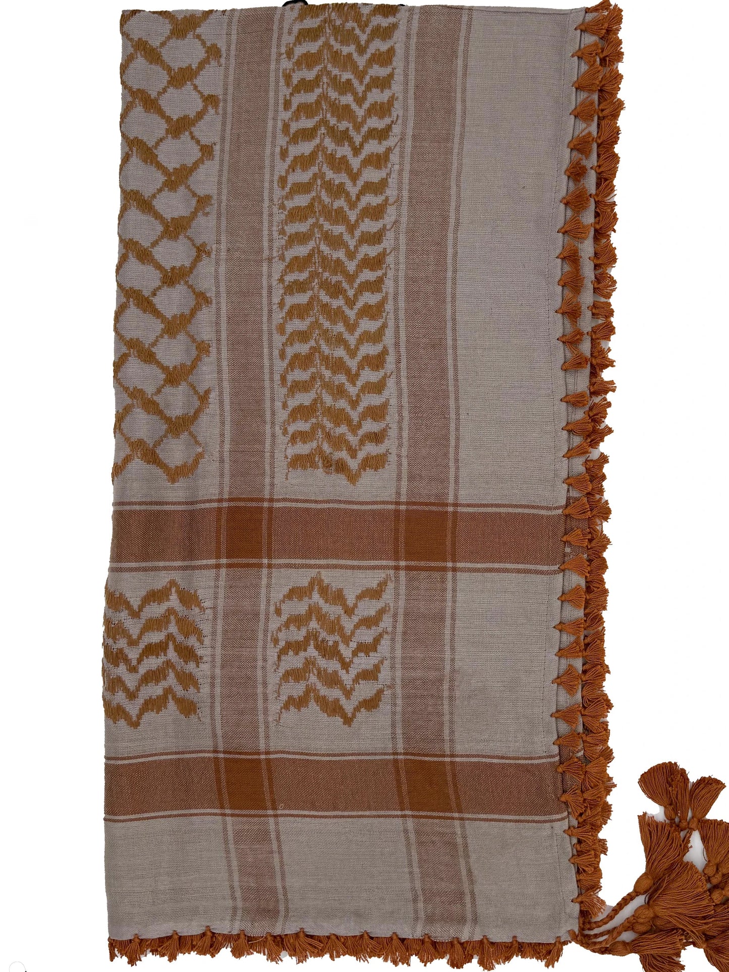 Kuffiyeh palestino beige y habano