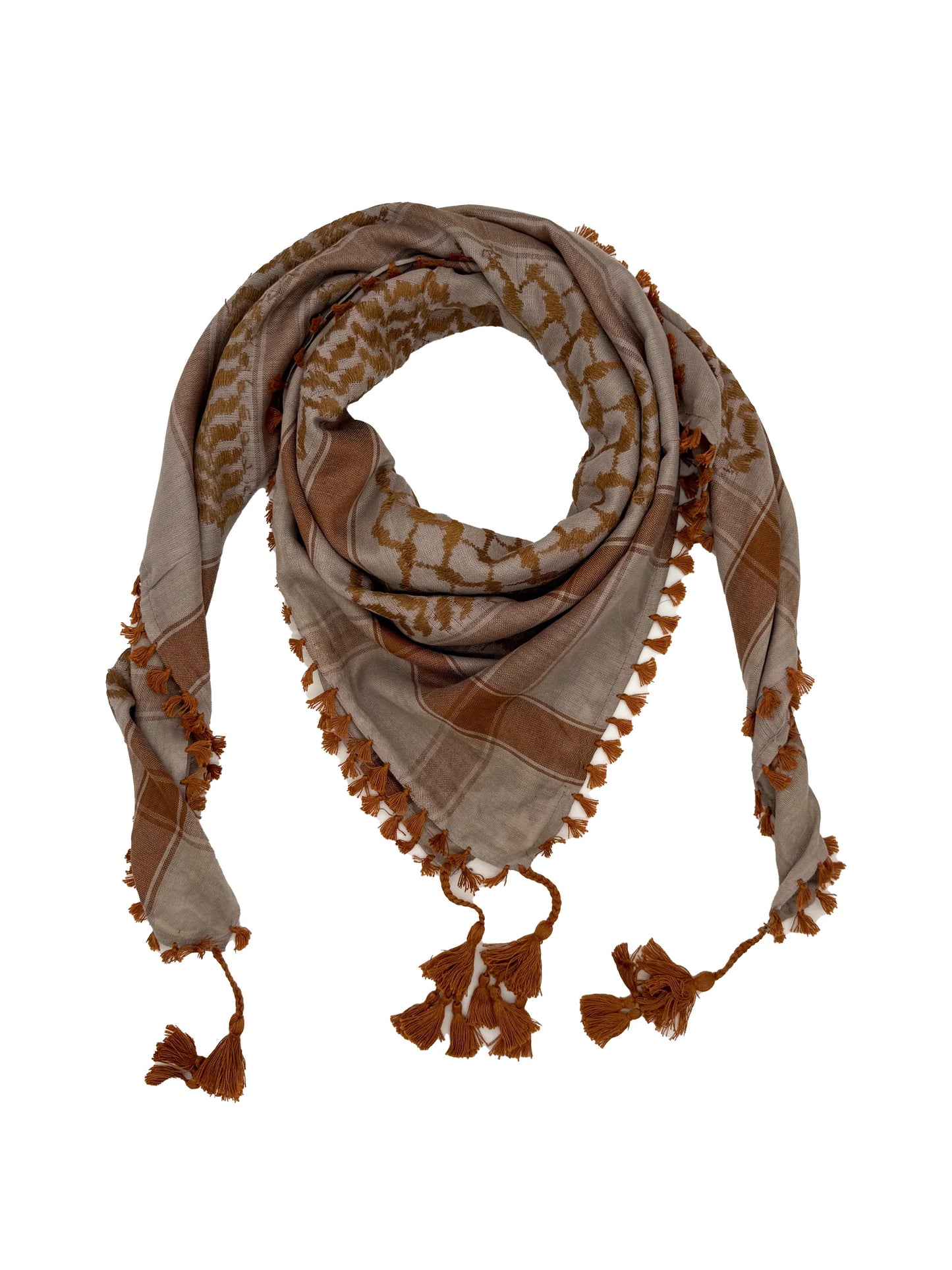 Kuffiyeh palestino beige y habano