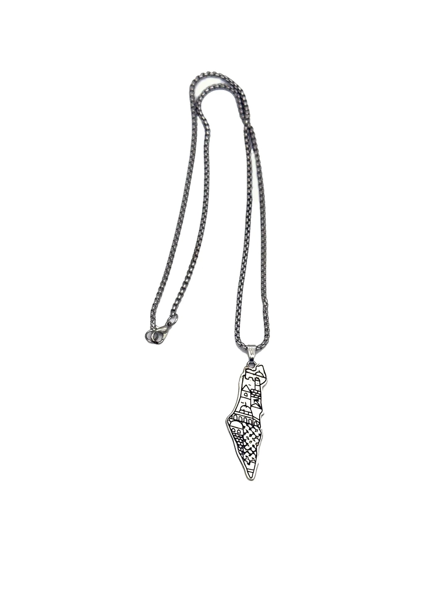 Land Etched in Memory – Palestine Map Necklace