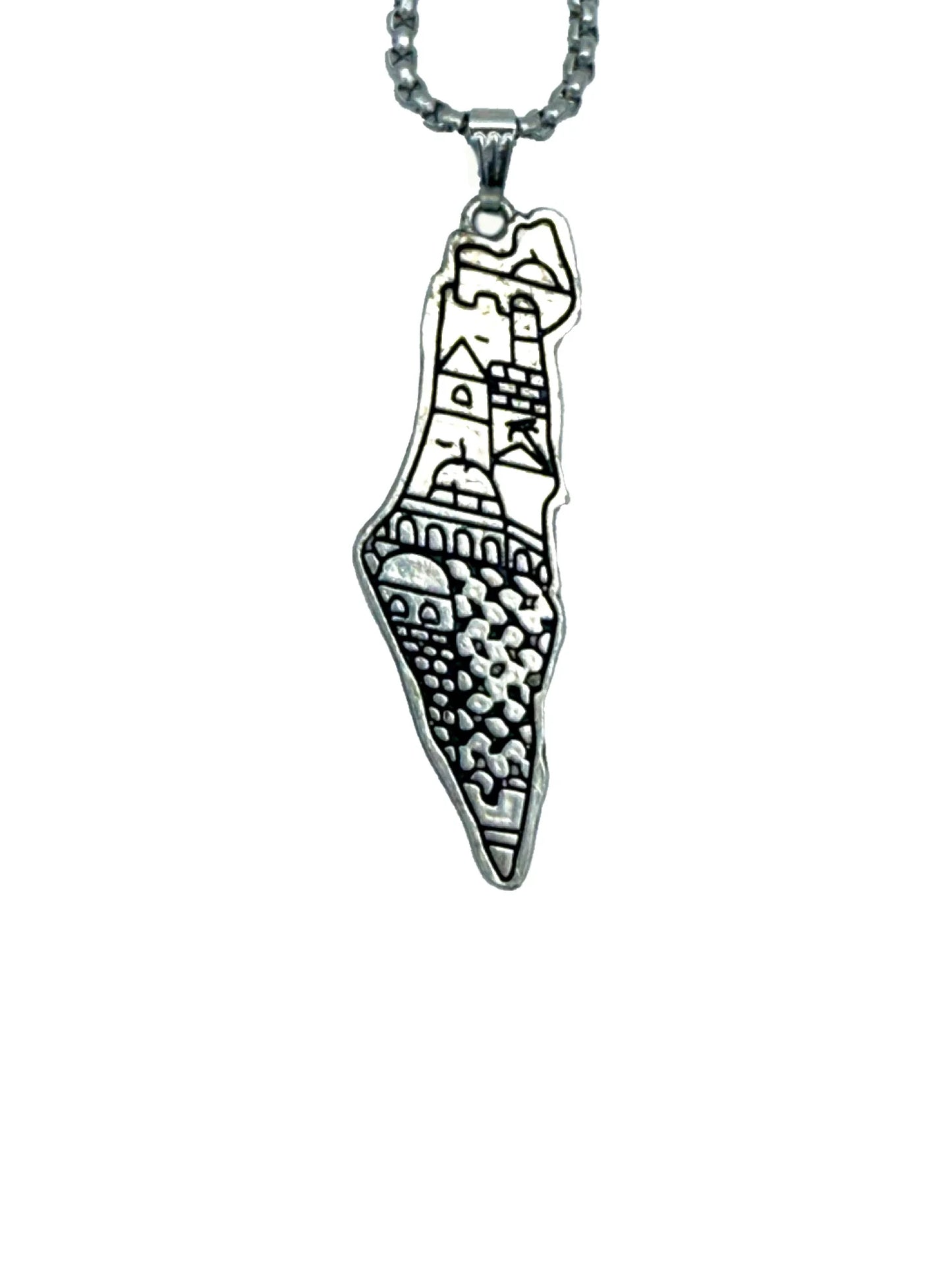 Land Etched in Memory – Palestine Map Necklace