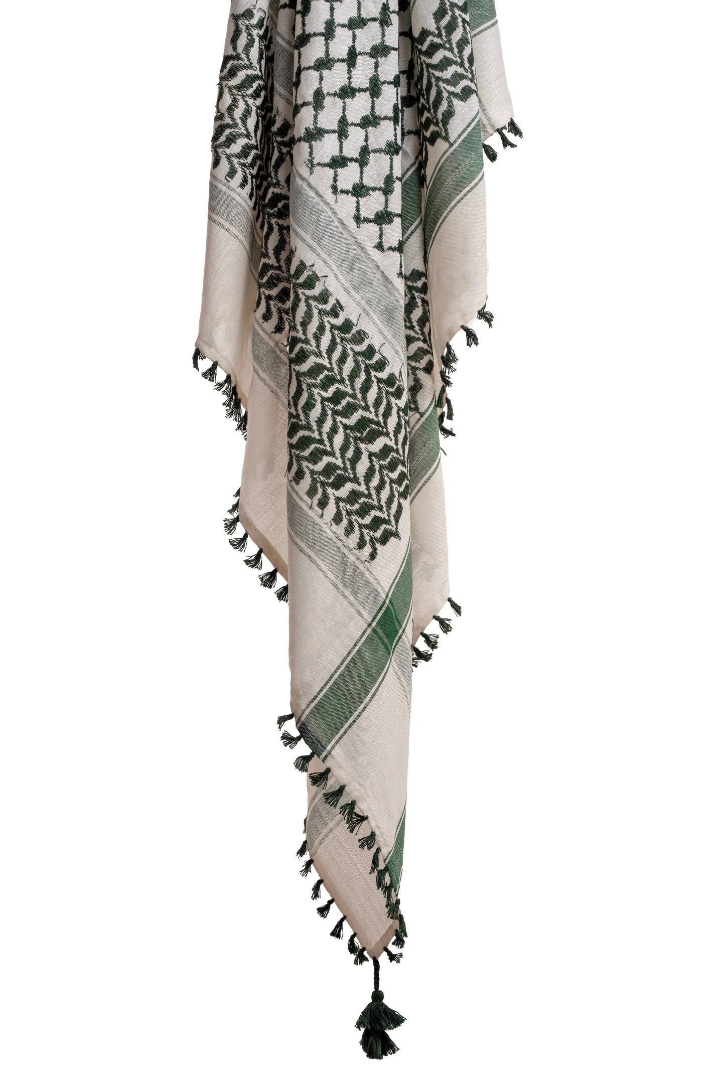 White and Green Palestinian Kuffiyeh