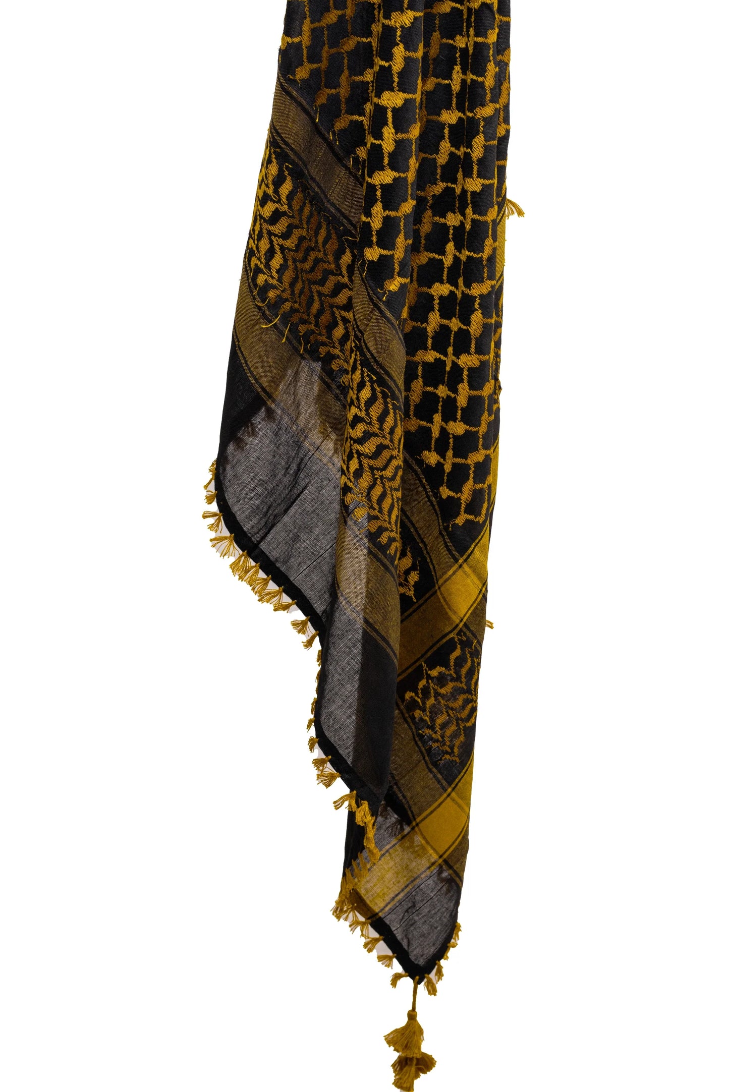Luxurious Black and Gold Palestinian Kuffiyeh by YAFA ARTS