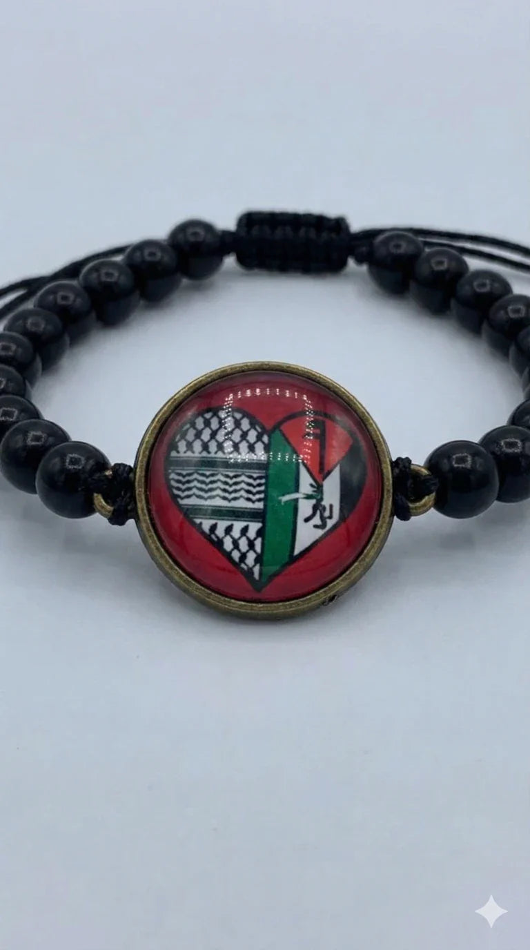 Palestine Heart – Beaded Bracelet