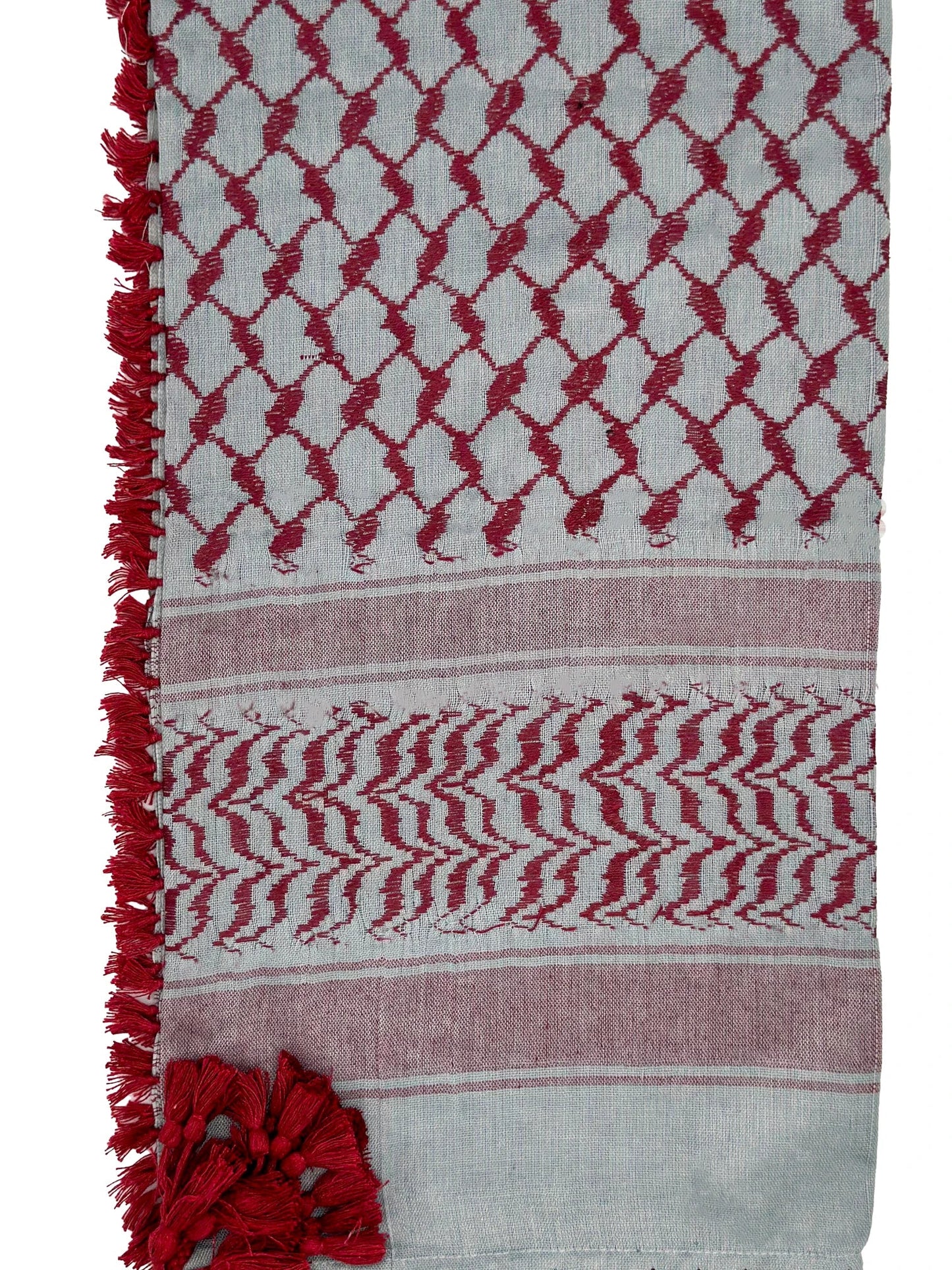 Silver X Red: Luxury Palestinian Kuffiyeh