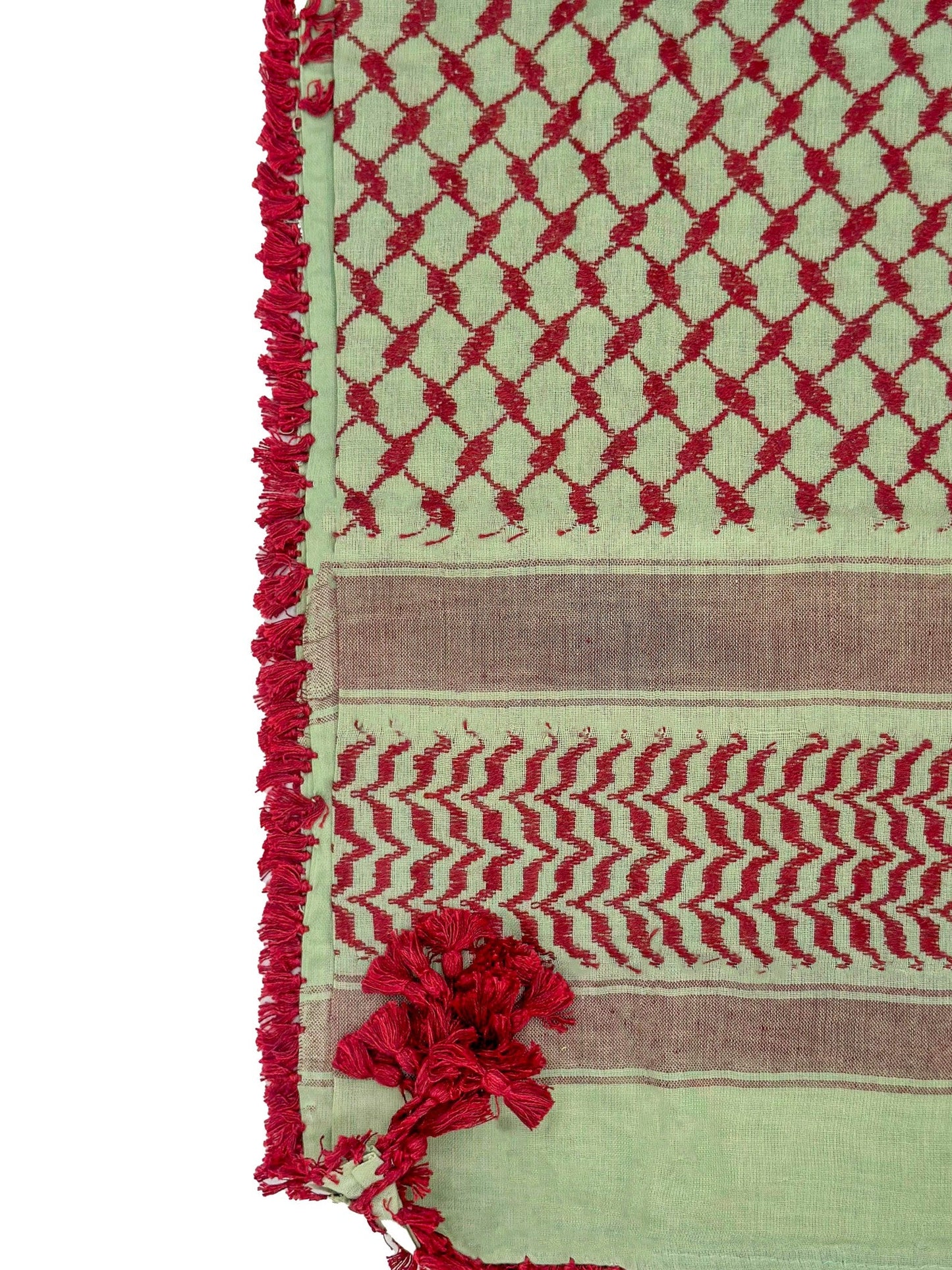 Olive X Red Palestinian kuffeyah