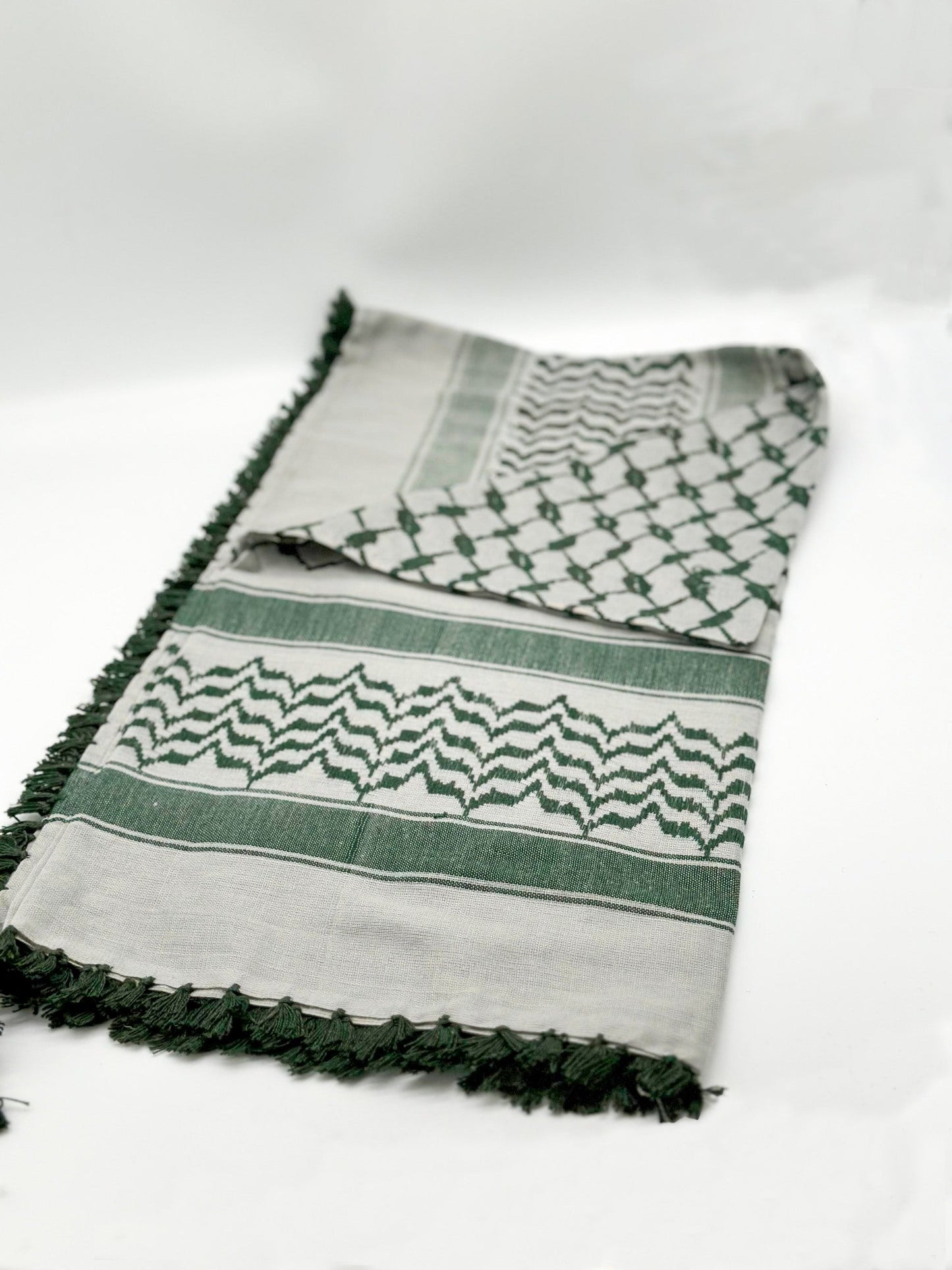Silver X Green Palestinian Kuffiyeh