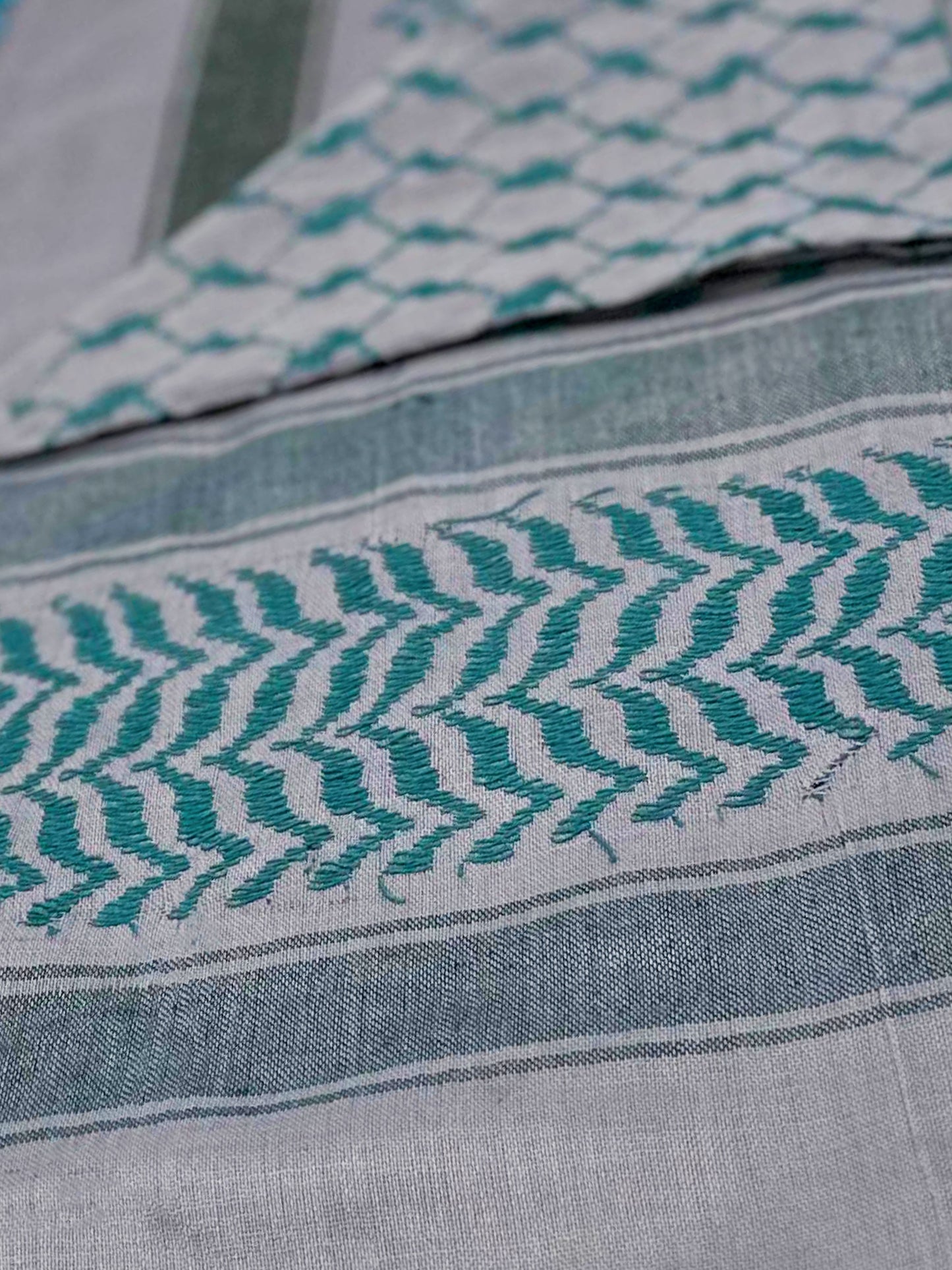 Silver X Cyan Palestinian Kuffiyeh