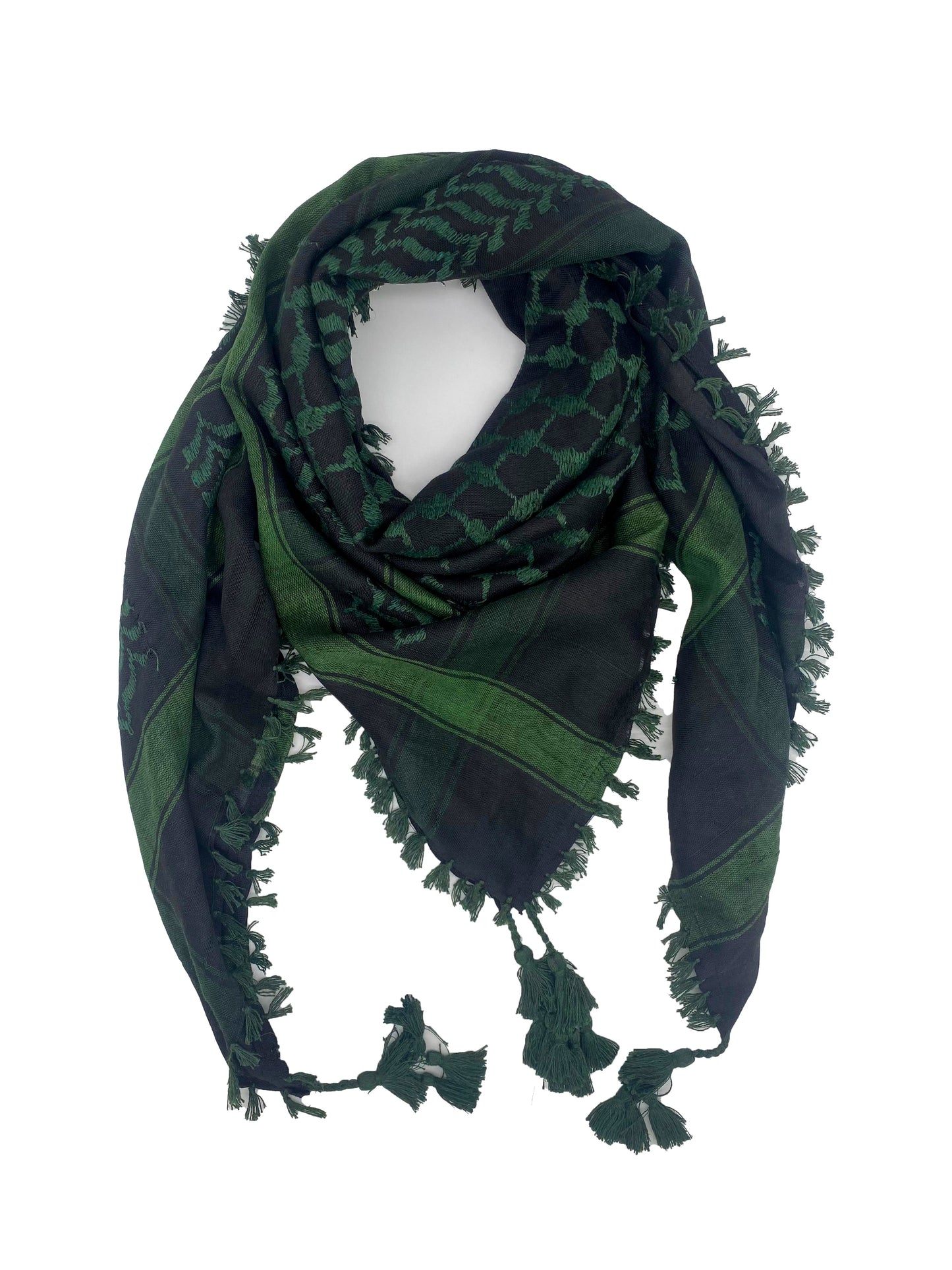 Verde oscuro x negro: Kuffiyeh palestina atemporal