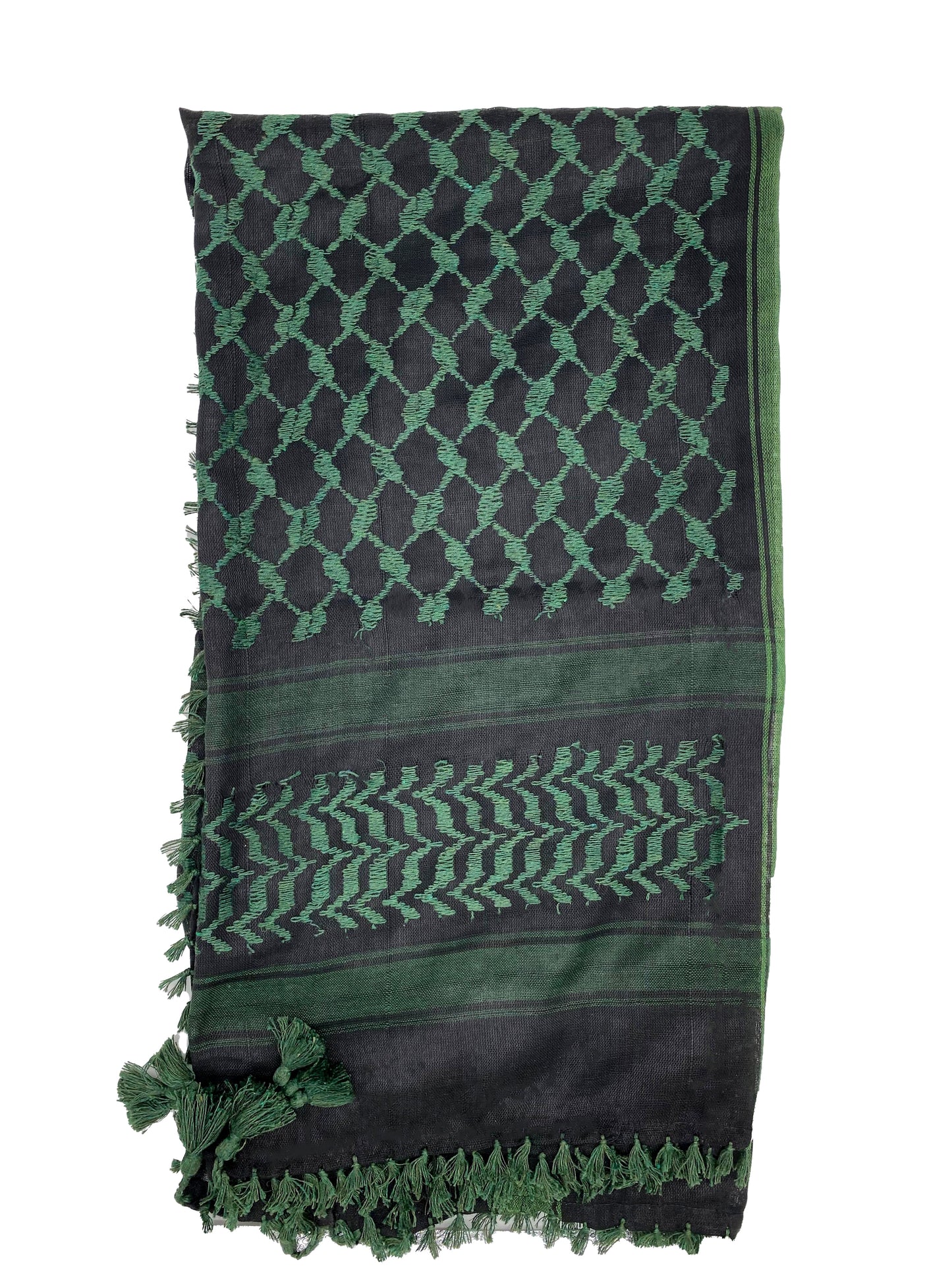 Verde oscuro x negro: Kuffiyeh palestina atemporal