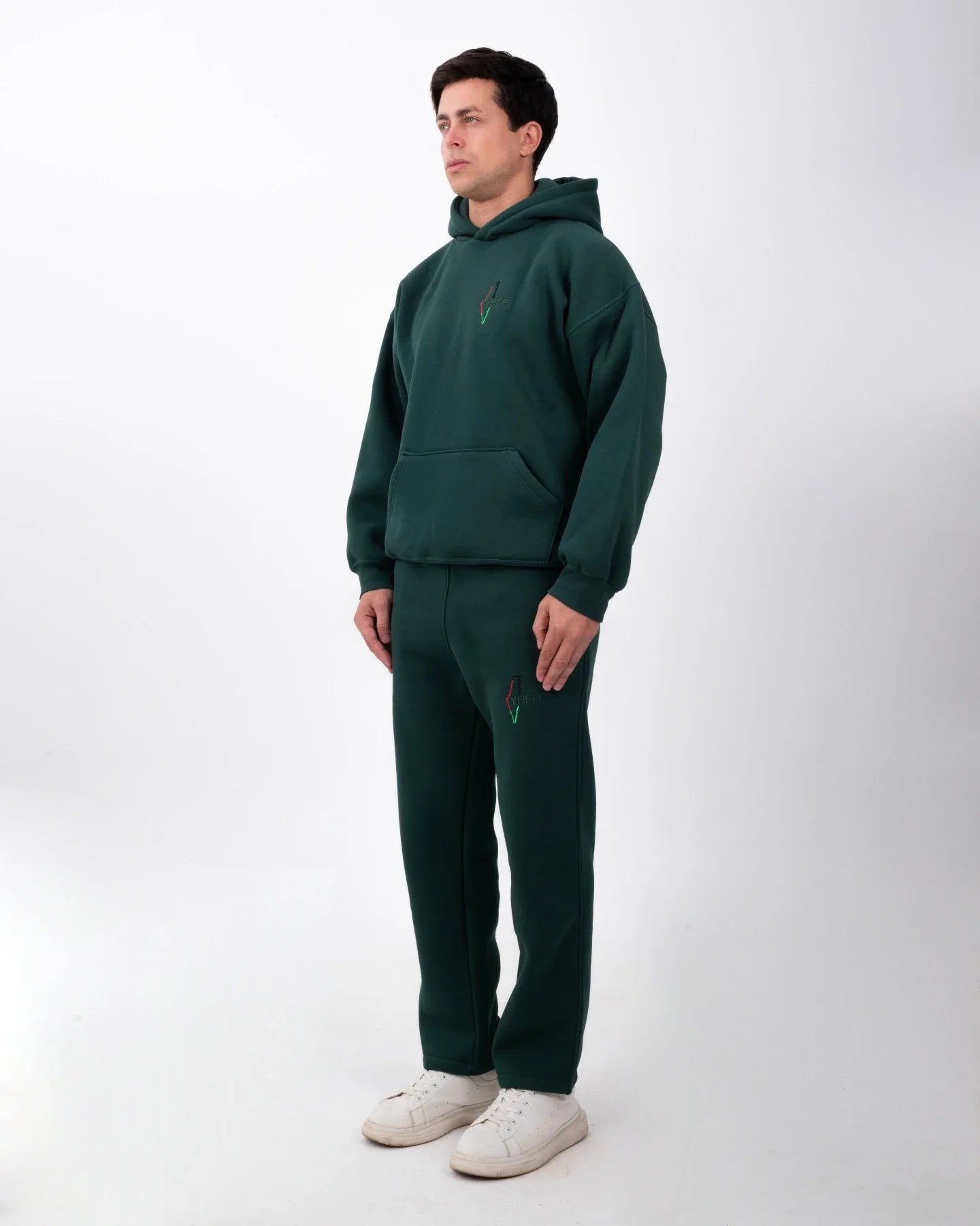 YAFA FOREST GREEN STITCHED HOODIE – RESPECT EXISTENCE EDITION