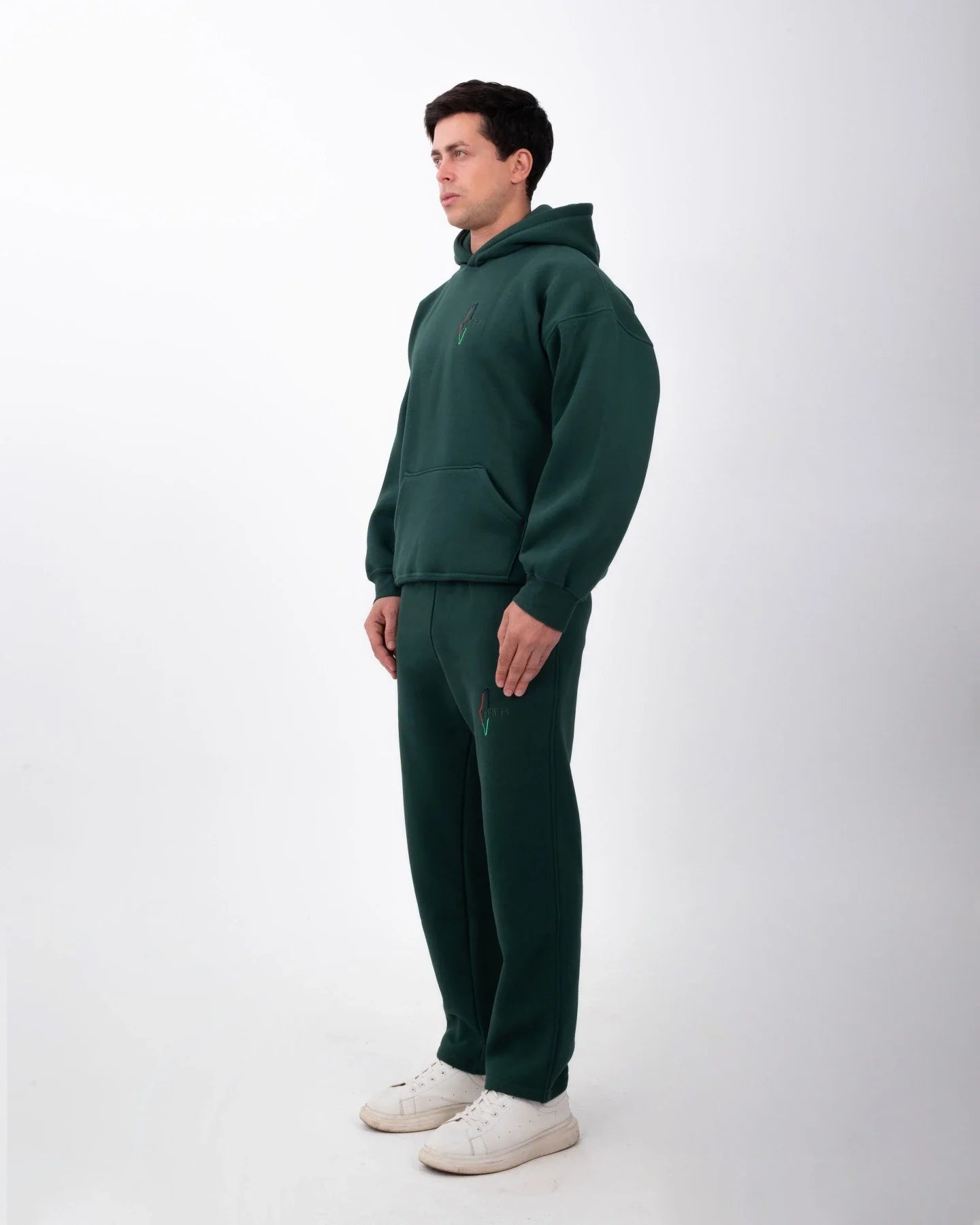 YAFA FOREST GREEN STITCHED HOODIE – RESPECT EXISTENCE EDITION