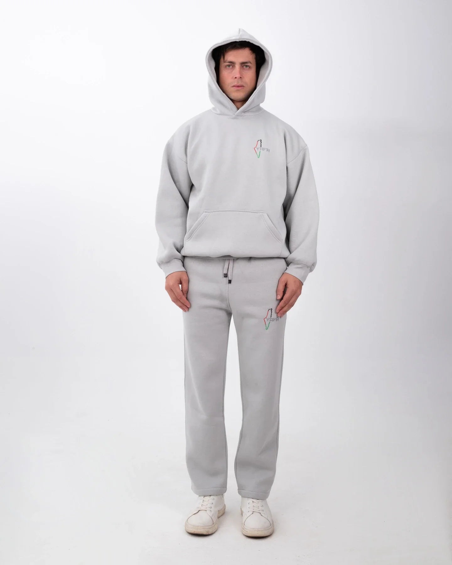 YAFA CLOUD GREY STITCHED HOODIE – RESPECT EXISTENCE EDITION