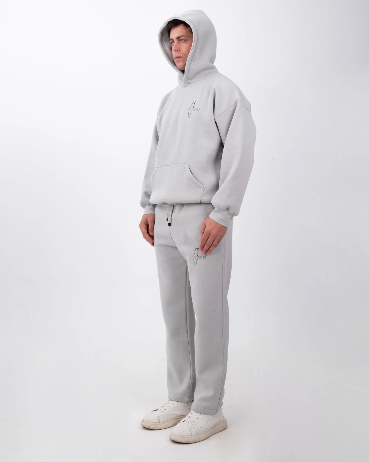 YAFA CLOUD GREY STITCHED SWEATPANTS – RESPECT EXISTENCE EDITION