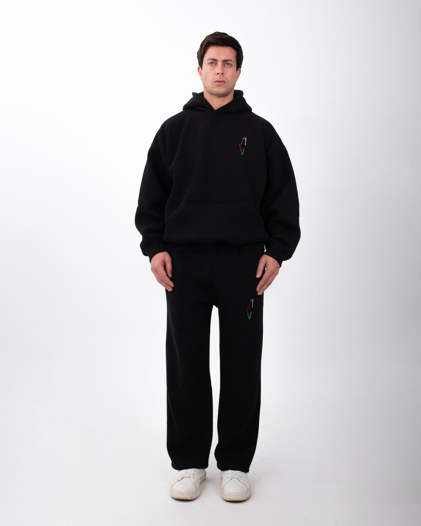 YAFA MIDNIGHT BLACK STITCHED HOODIE – RESPECT EXISTENCE EDITION