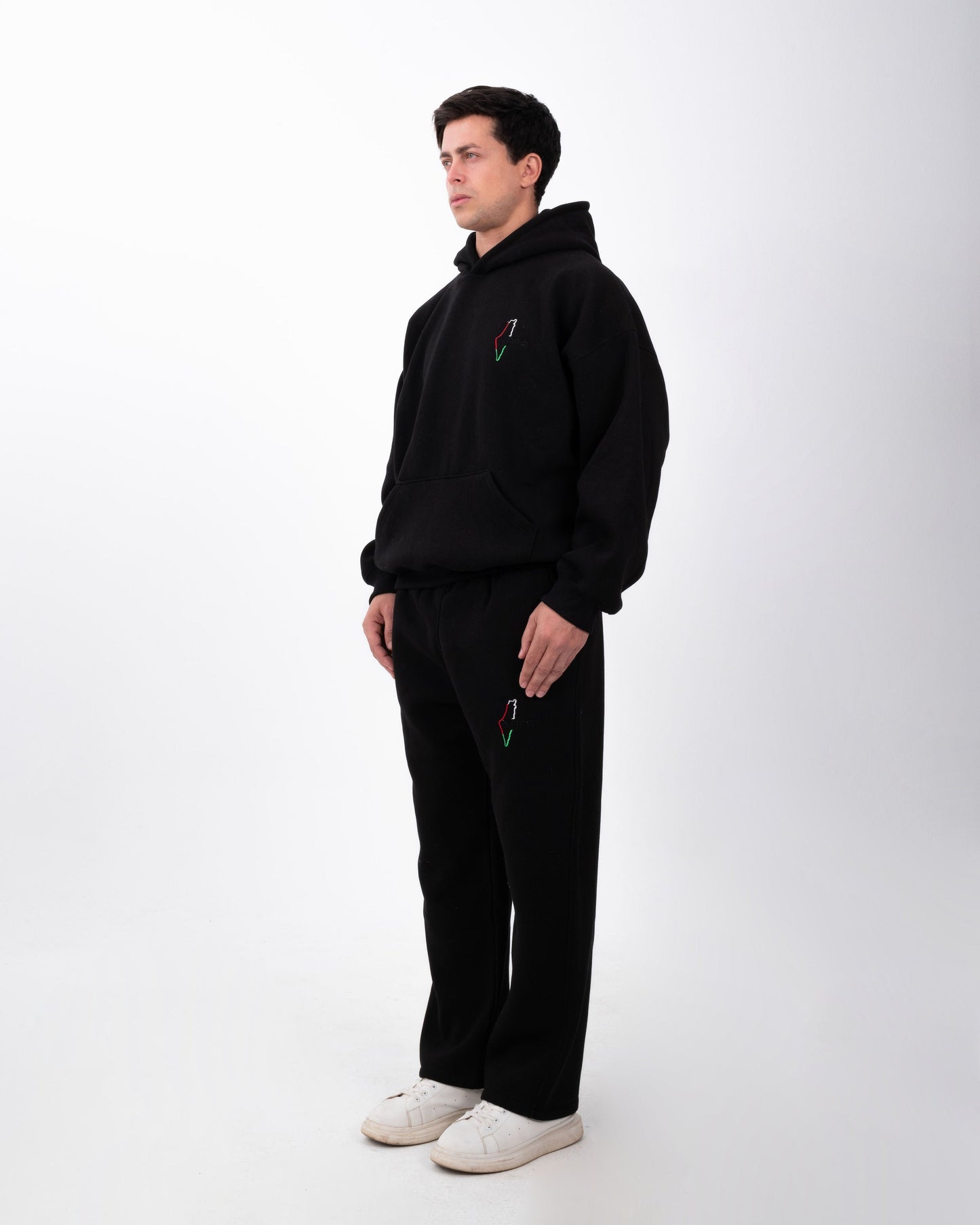 YAFA MIDNIGHT BLACK STITCHED HOODIE – RESPECT EXISTENCE EDITION