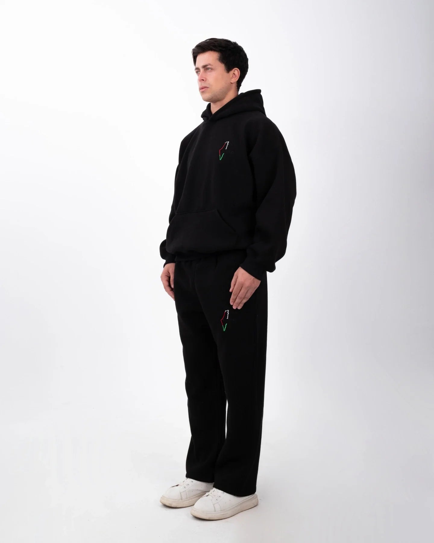 YAFA STITCHED MIDNIGHT BLACK SWEATPANTS – RESPECT EXISTENCE EDITION