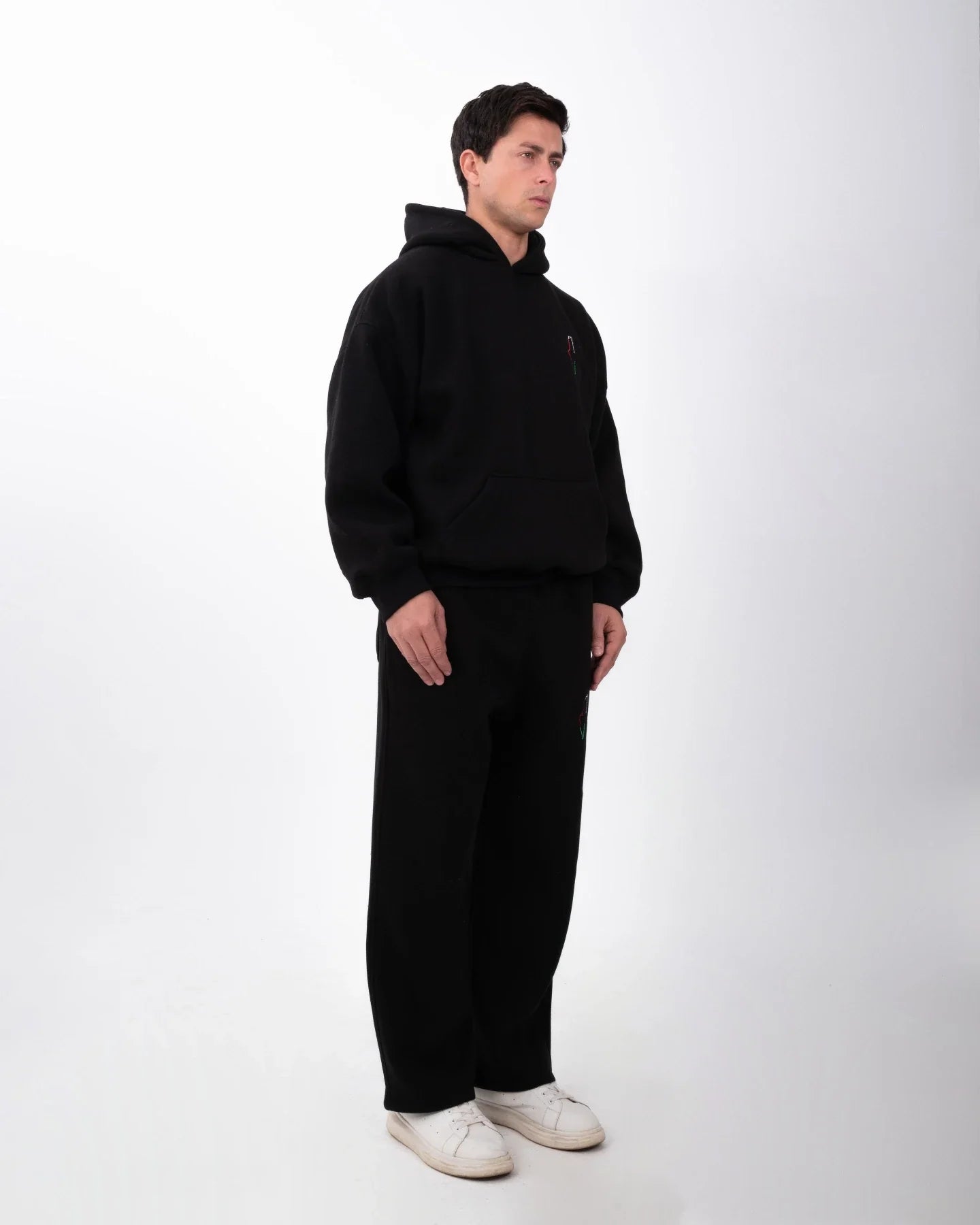 YAFA STITCHED MIDNIGHT BLACK SWEATPANTS – RESPECT EXISTENCE EDITION