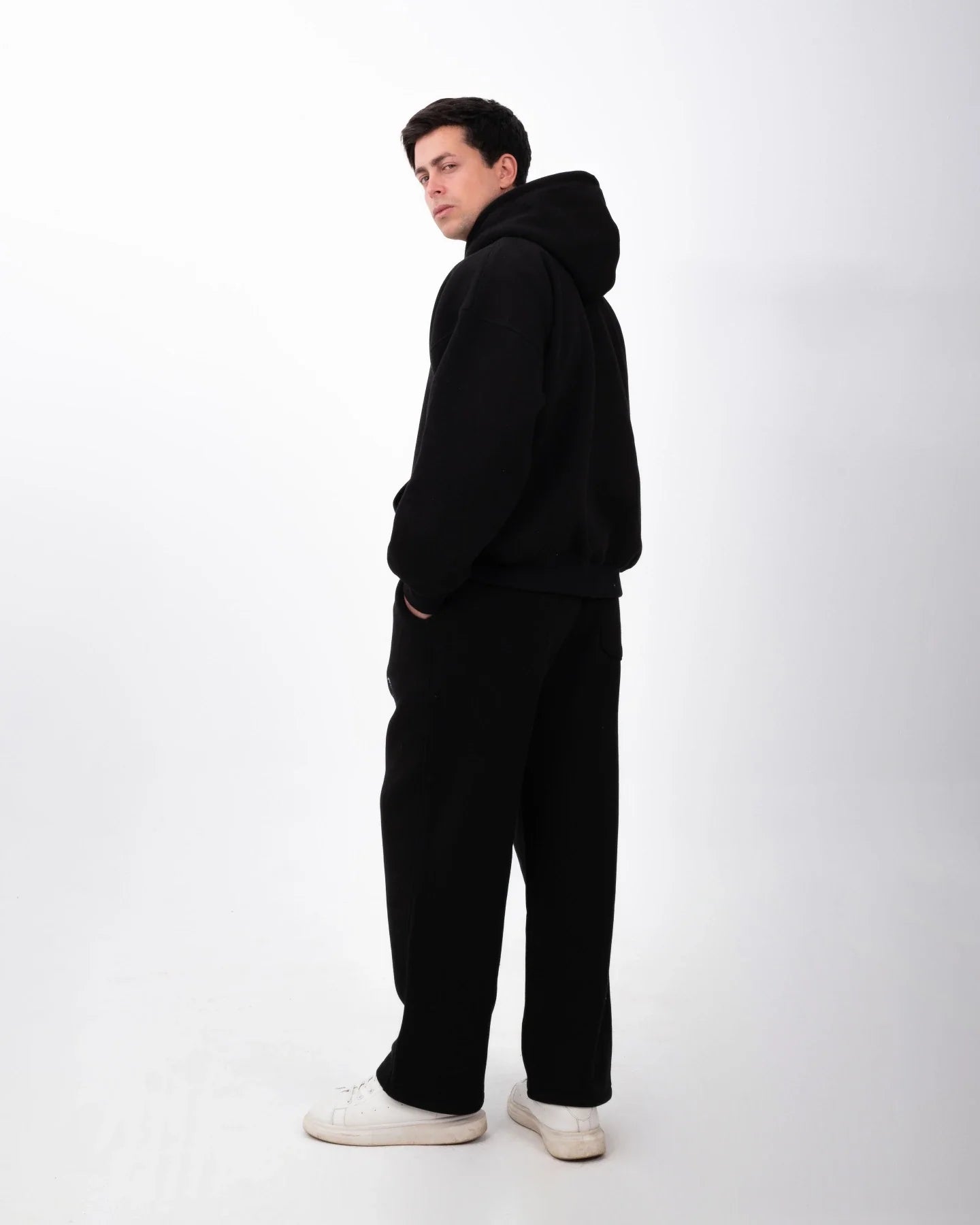 YAFA STITCHED MIDNIGHT BLACK SWEATPANTS – RESPECT EXISTENCE EDITION