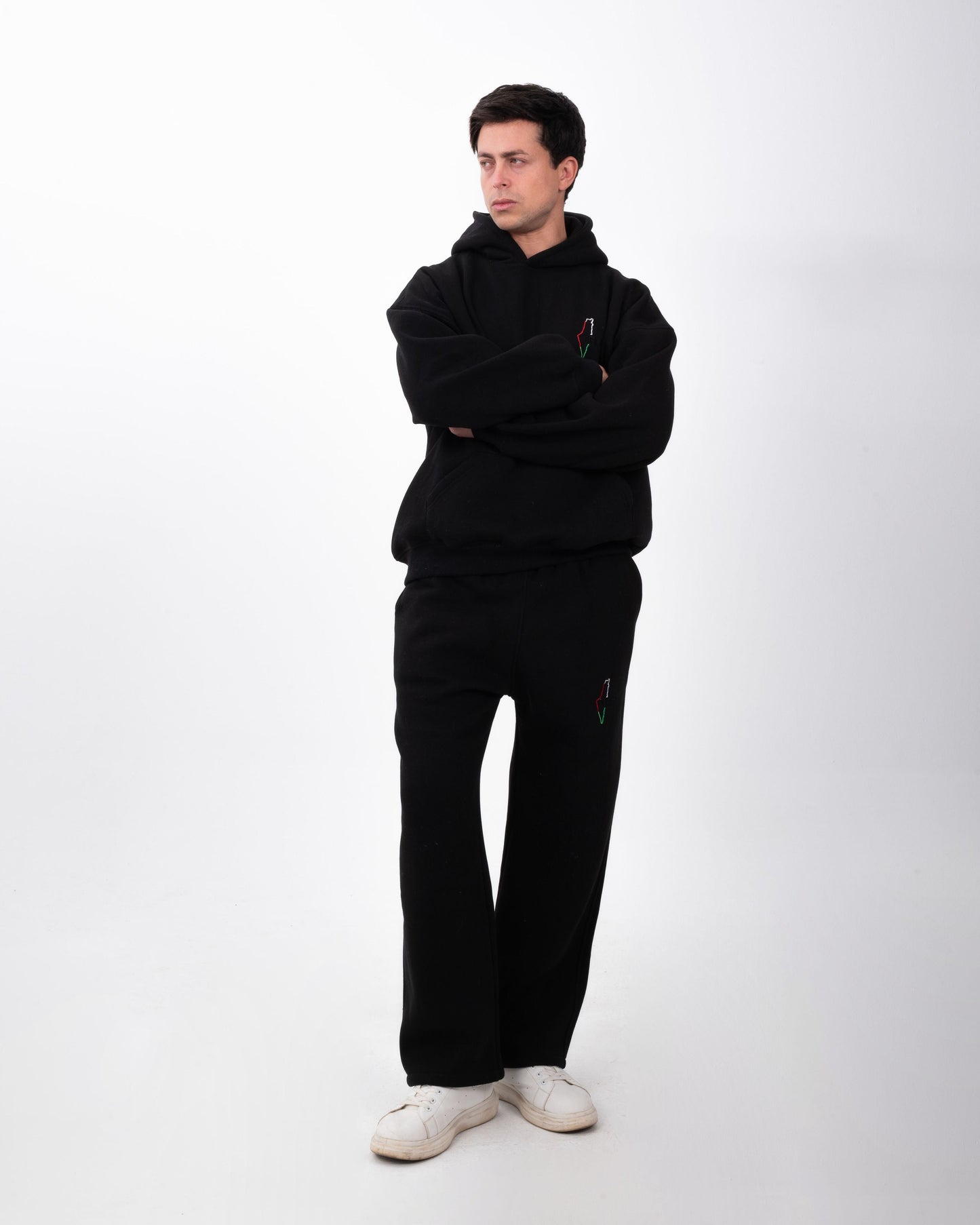 YAFA MIDNIGHT BLACK STITCHED HOODIE – RESPECT EXISTENCE EDITION