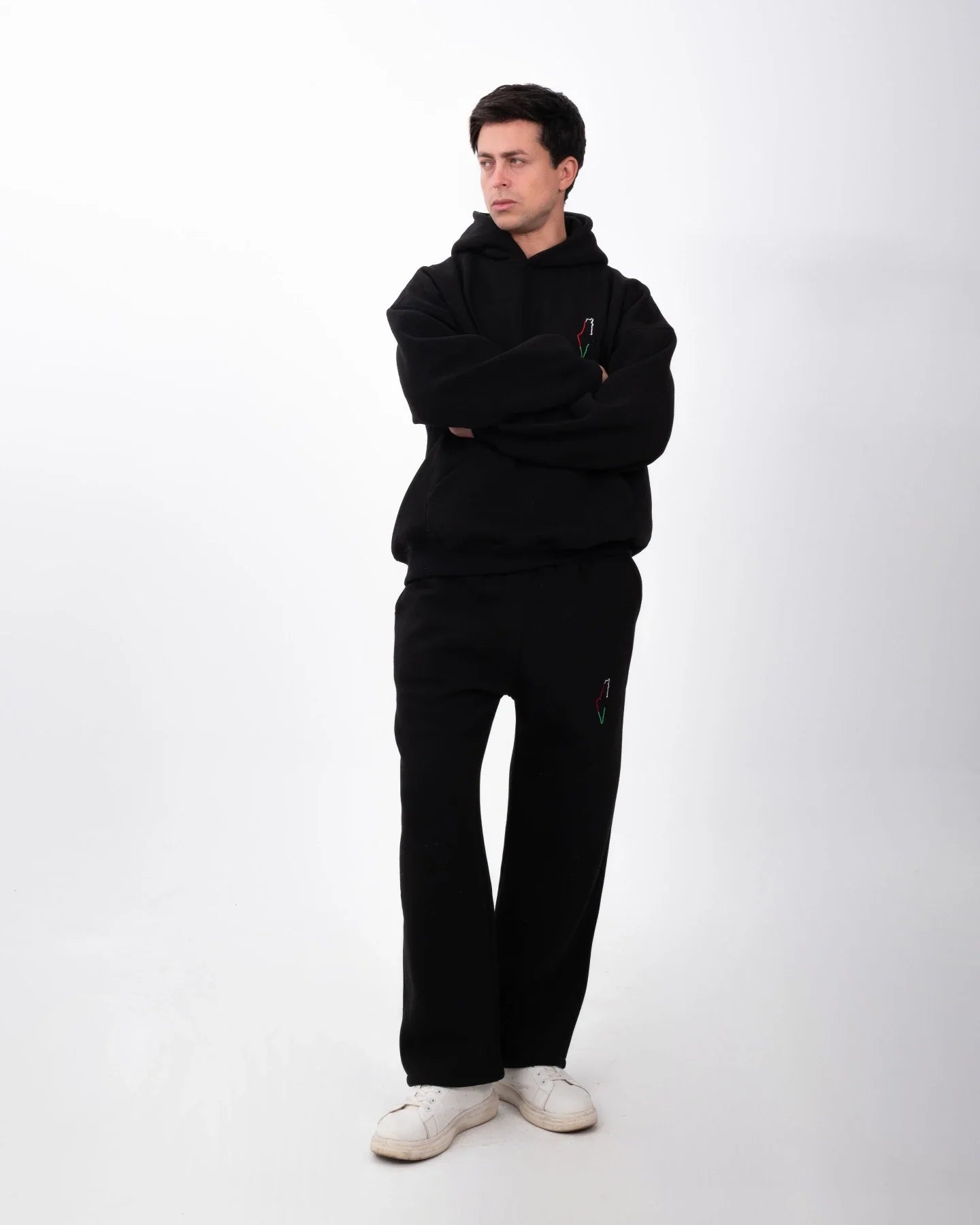 YAFA STITCHED MIDNIGHT BLACK SWEATPANTS – RESPECT EXISTENCE EDITION