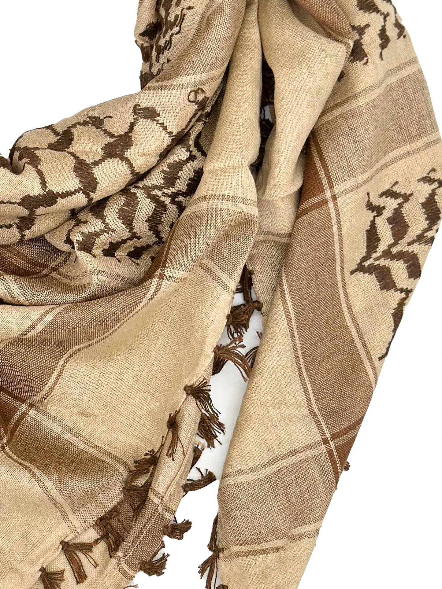 Kuffiyeh palestina marrón del desierto por YAFA ARTS