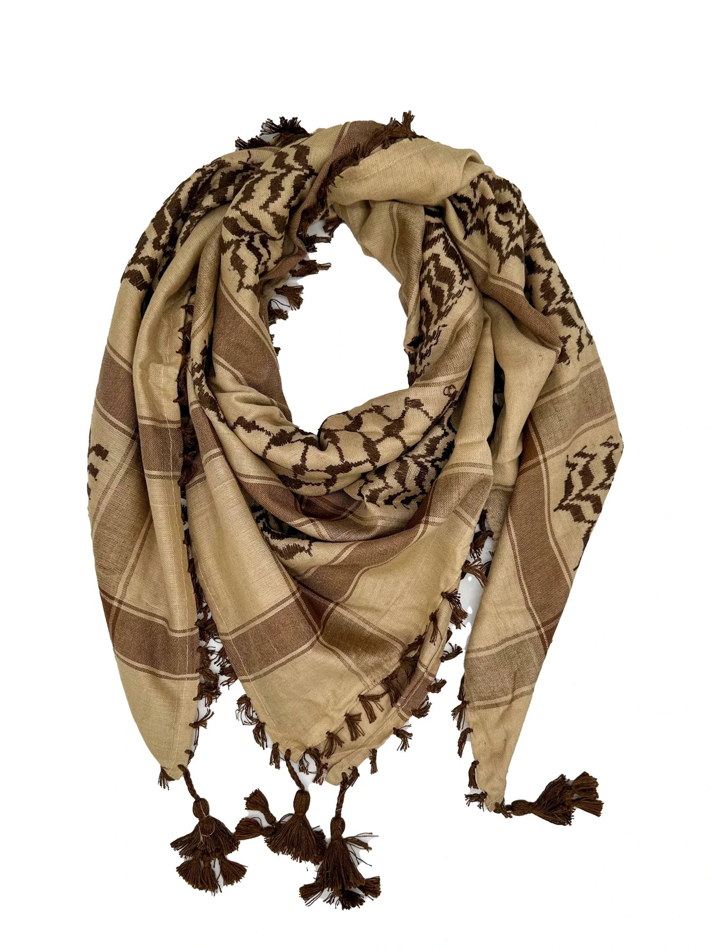 Kuffiyeh palestina marrón del desierto por YAFA ARTS