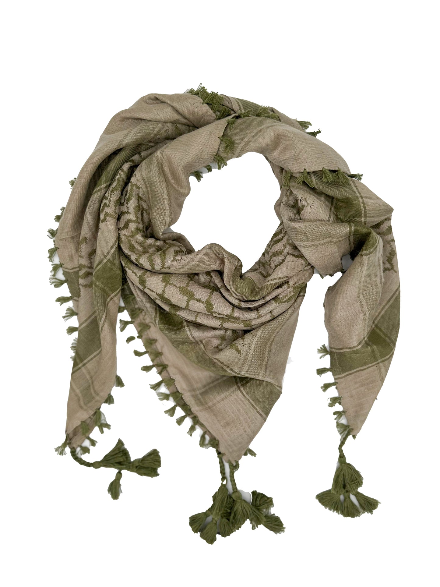 Kuffiyeh palestina de desierto y olivo de YAFA ARTS