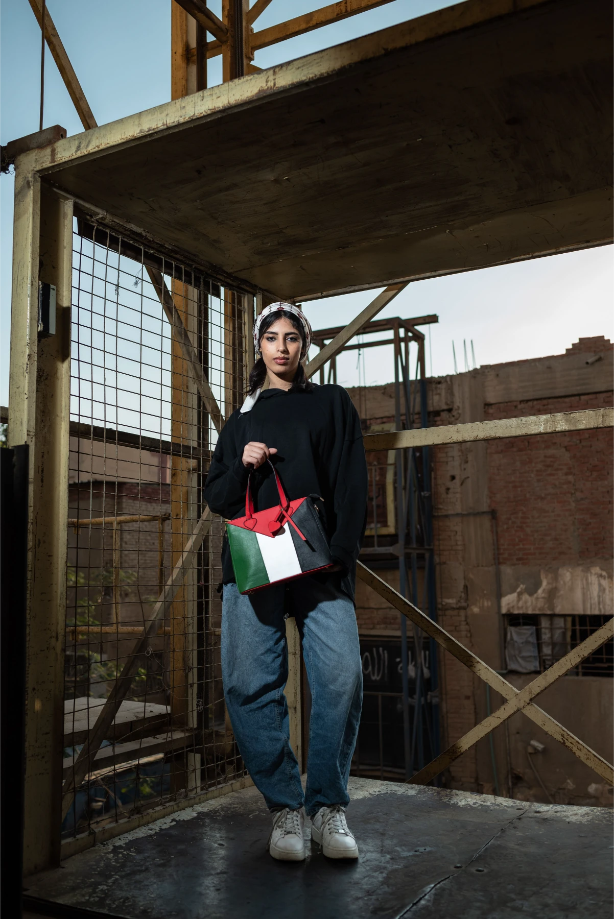 Yafa Heart Bag — Palestine Flag Leather Bag