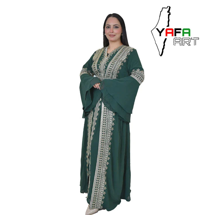 The Palestinian reception dress is made of chiffon