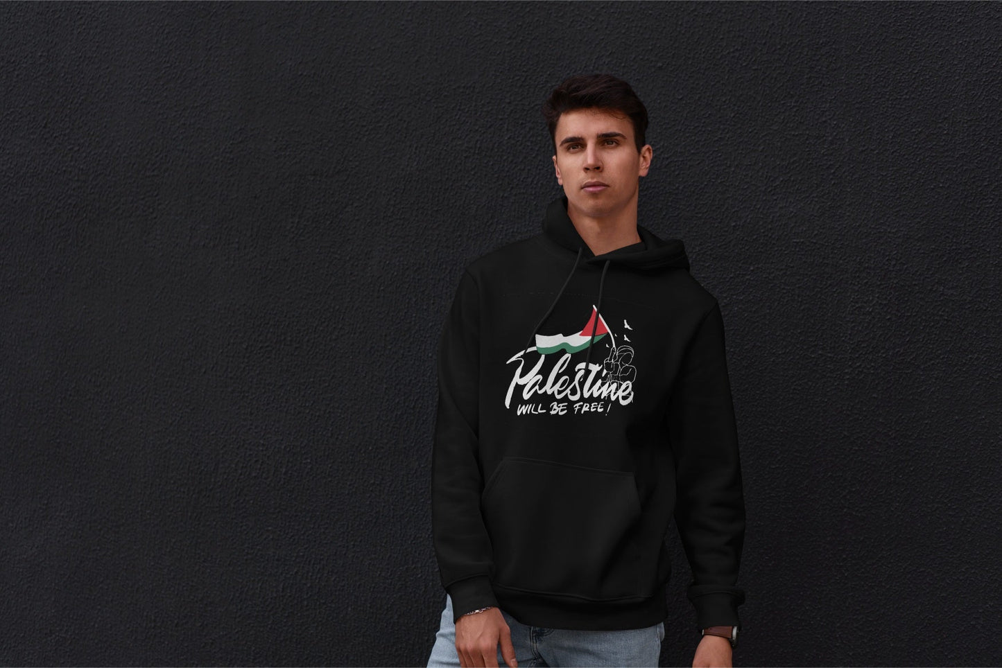 Unisex hoodie with a Palestinian design