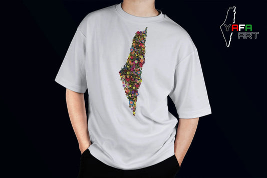 Unisex oversized T-shirt with a Palestinian logo