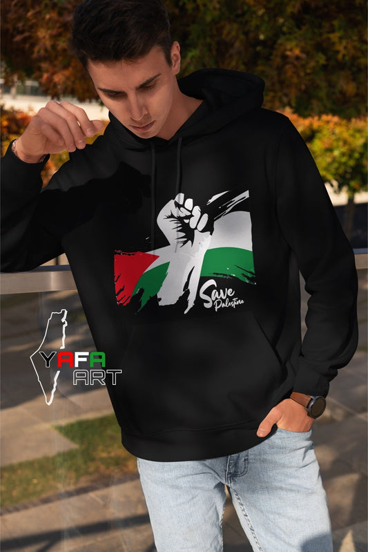 Unisex hoodie with a Palestinian design