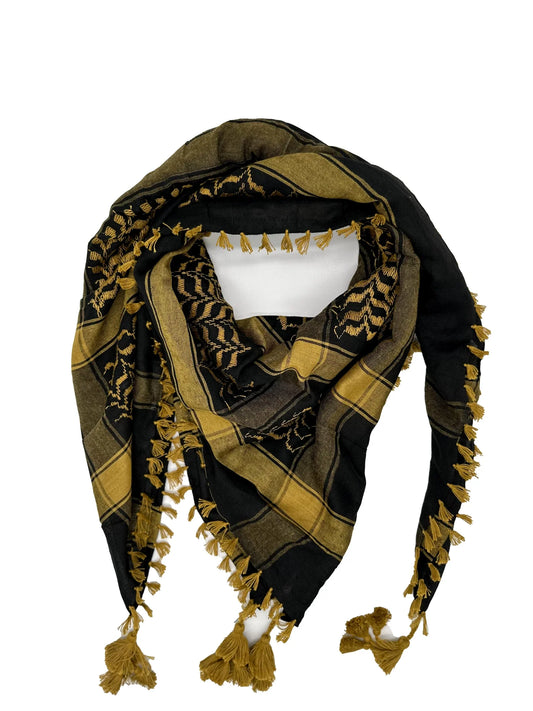 Luxurious Black and Gold Palestinian Kuffiyeh by YAFA ARTS