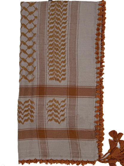 Kuffiyeh palestino beige y habano