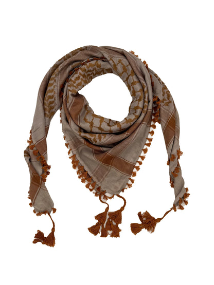 Kuffiyeh palestino beige y habano