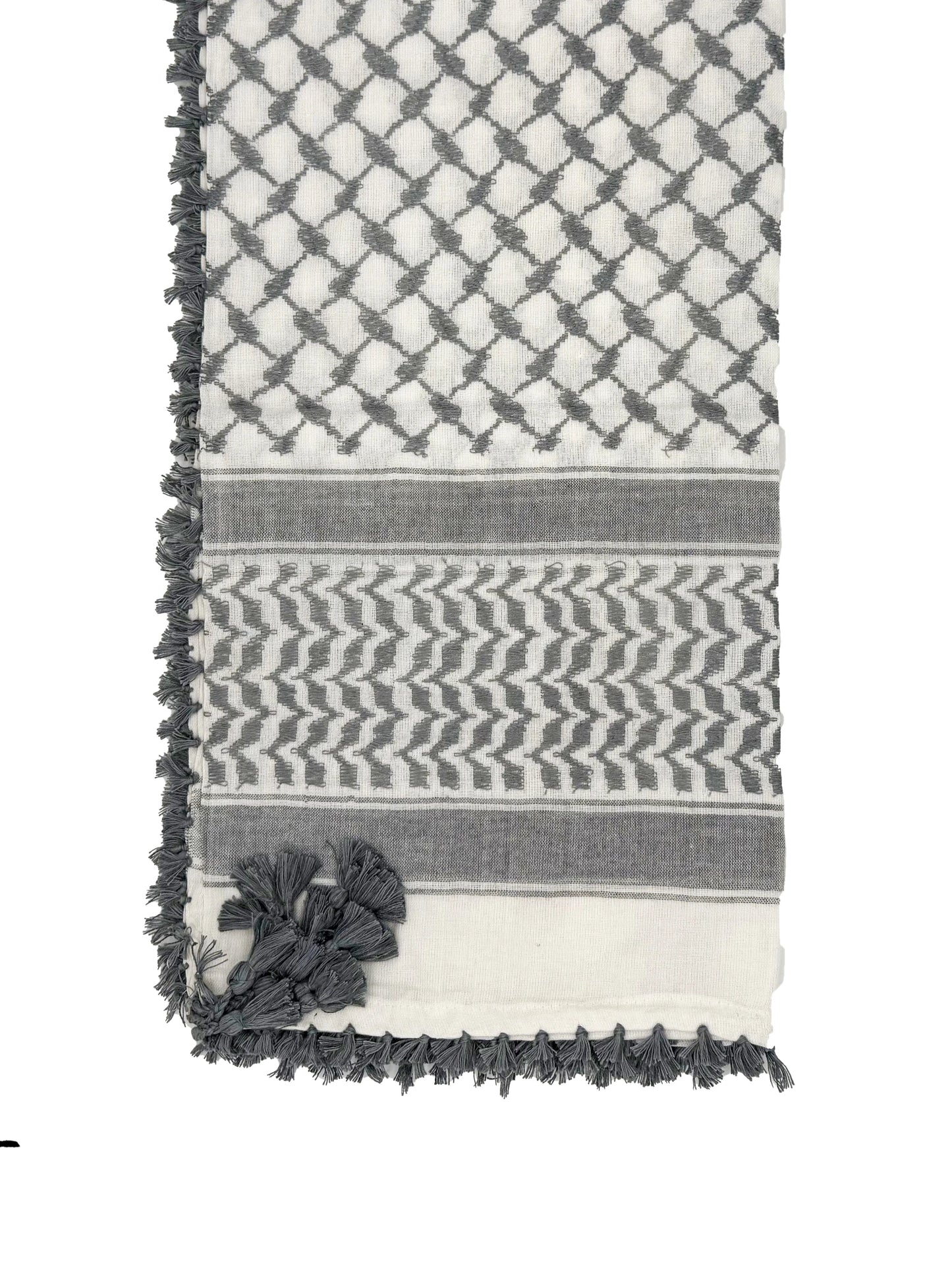 Kuffiyeh palestina plateada y blanca