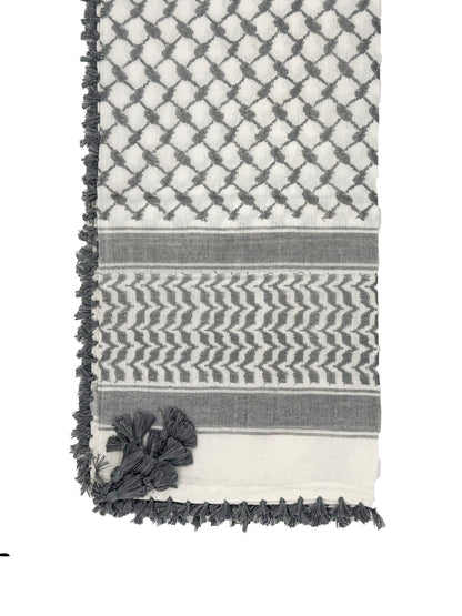 Kuffiyeh palestina plateada y blanca