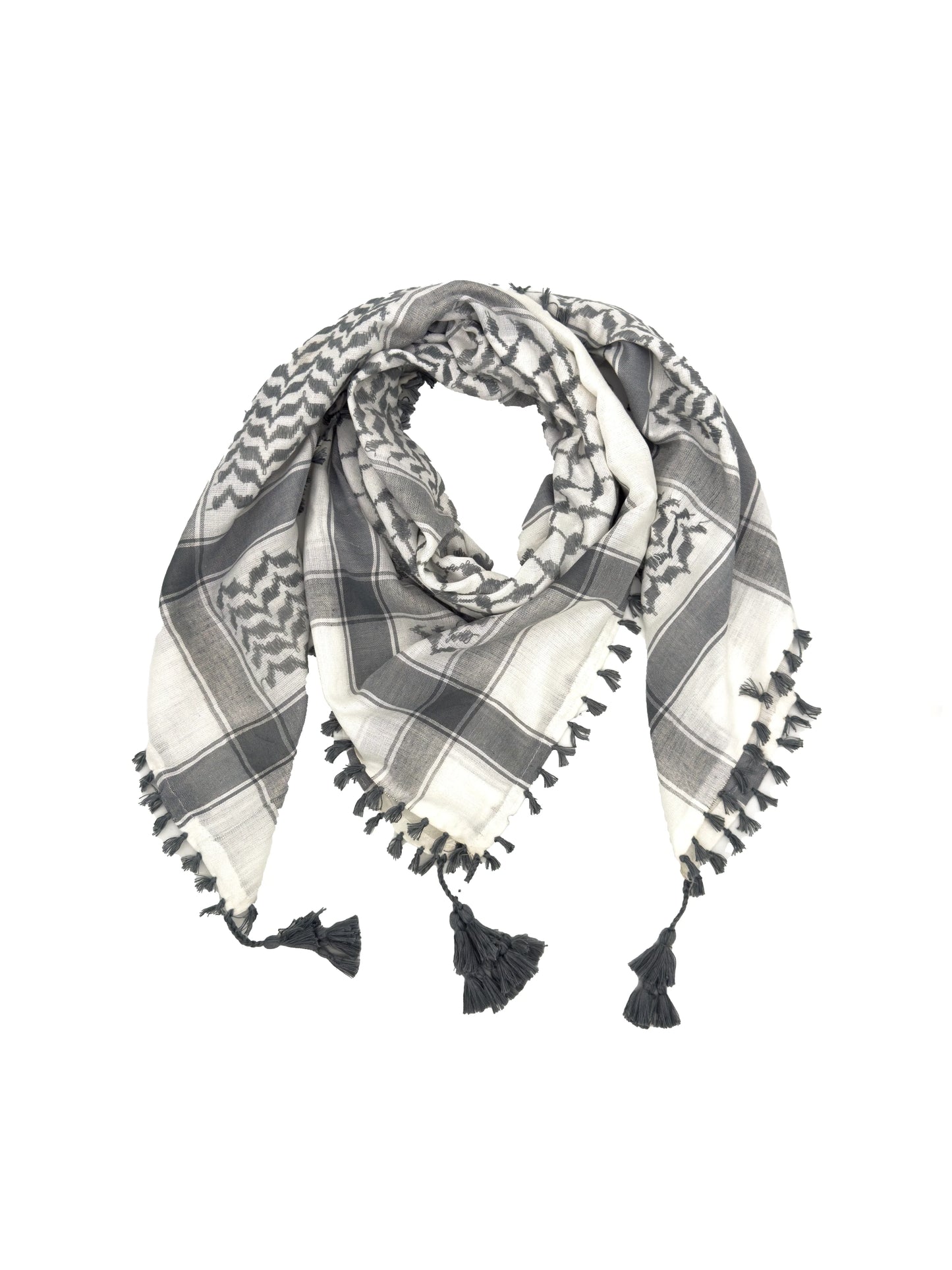 Kuffiyeh palestina plateada y blanca