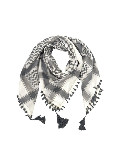 Kuffiyeh palestina plateada y blanca