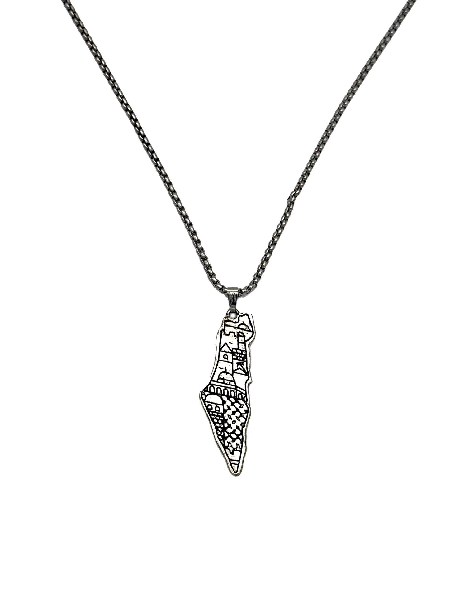 Land Etched in Memory – Palestine Map Necklace