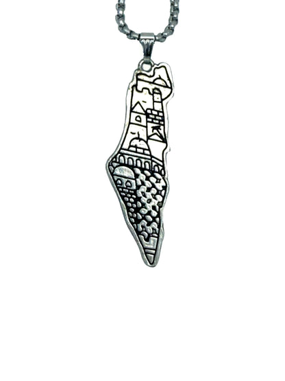 Land Etched in Memory – Palestine Map Necklace