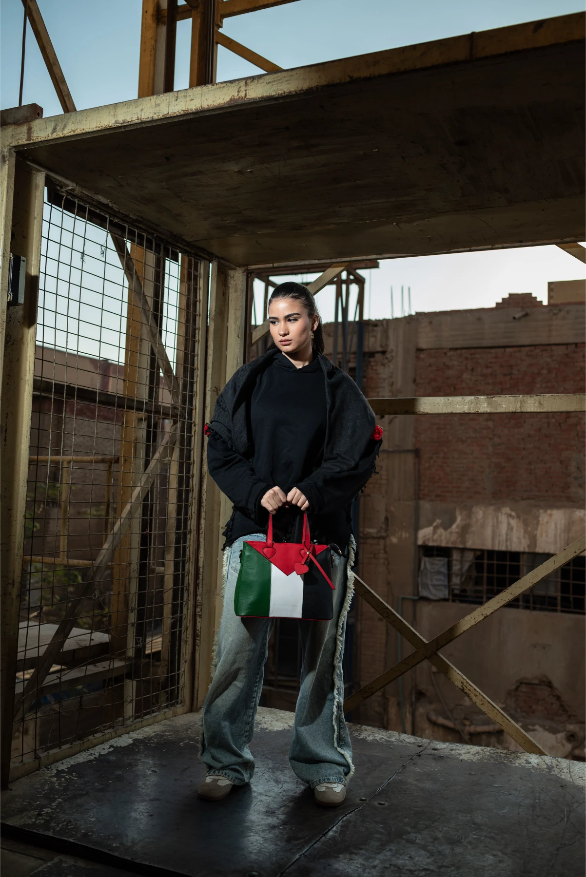 Yafa Heart Bag — Palestine Flag Leather Bag