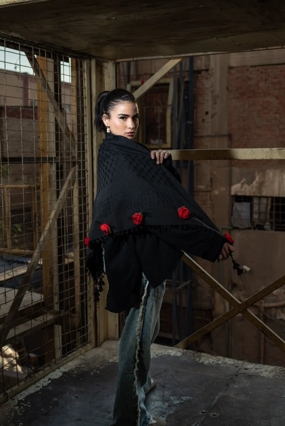 The Red Rose Kuffiyeh — Black Edition