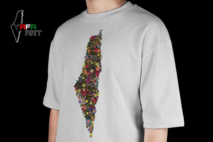 Unisex oversized T-shirt with a Palestinian logo