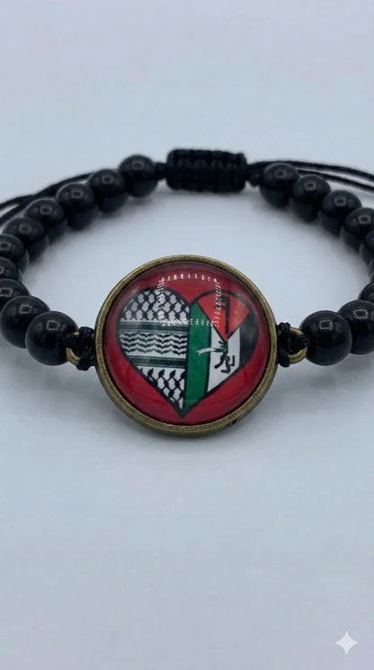 Palestine Heart – Beaded Bracelet