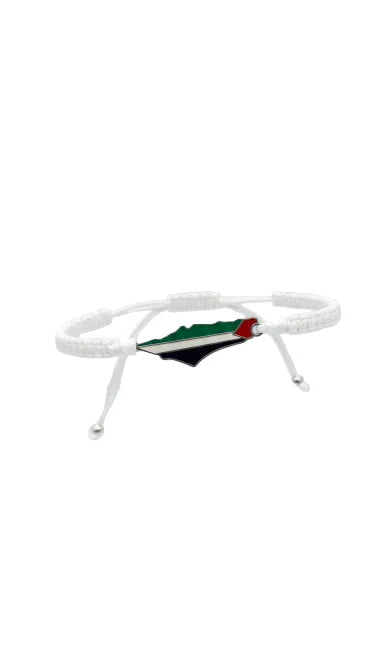 Bracelet with a green and black design on a white background
